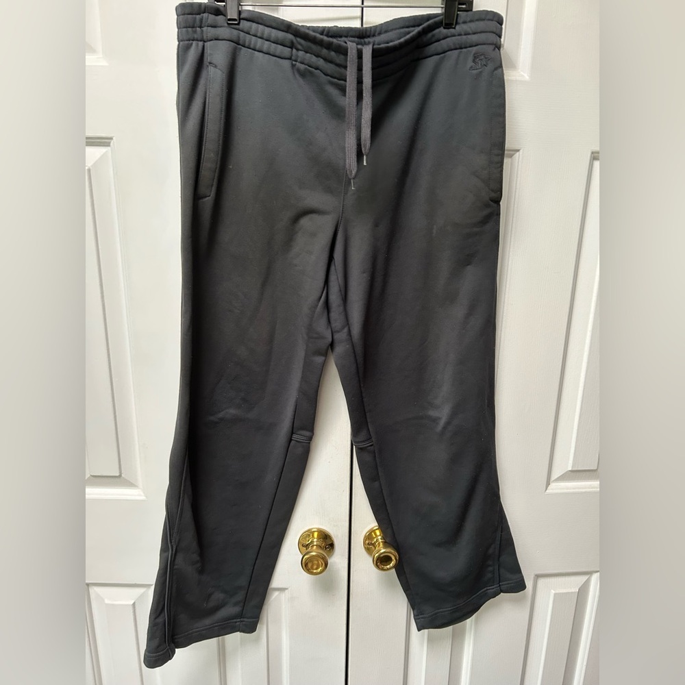 Mens sweatpants Medium drawstring + elastic waist. Dark gray-goes w anything.